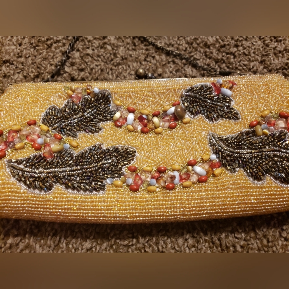 CEN Golden beads purse/ evening bags